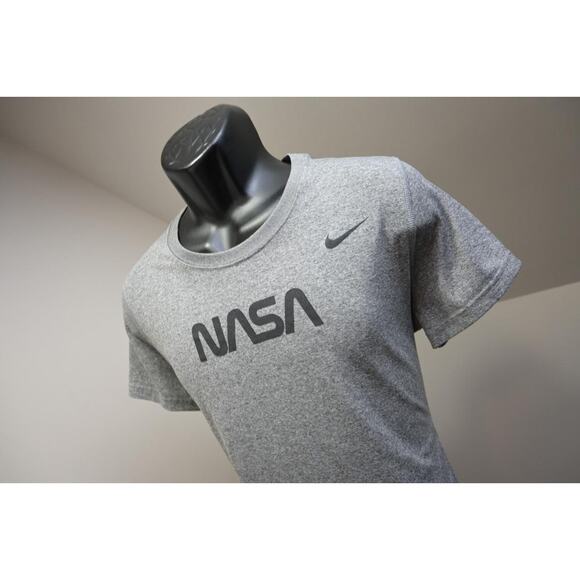 Nike Gym Shirt Dri Fit NASA Gray Performance Athletic Tee Womens Sz XL - Picture 1 of 8